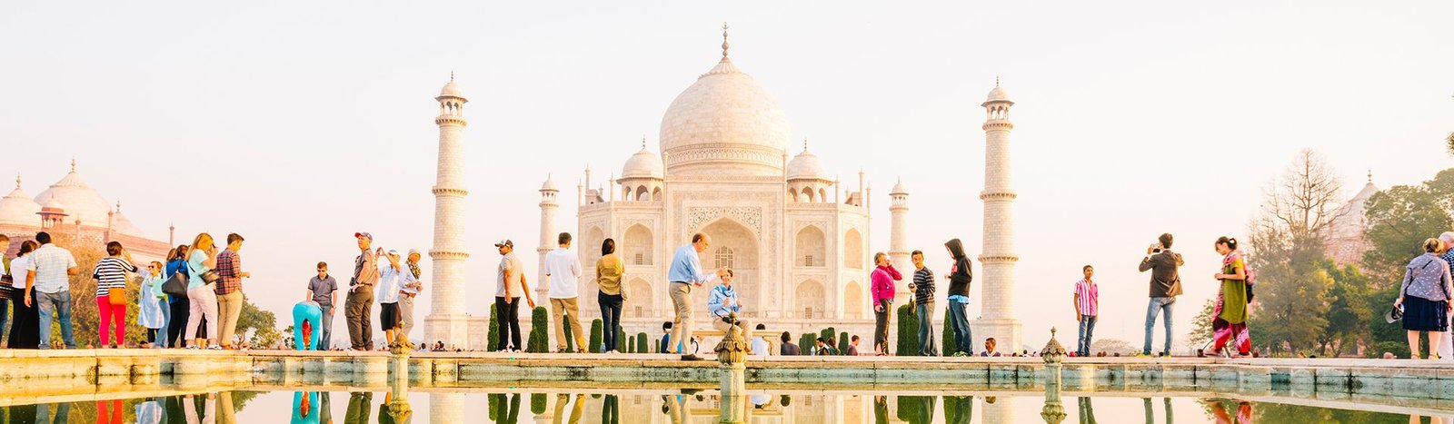 Sunrise view of the Taj Mahal in Agra during a private Golden Triangle Tour of India