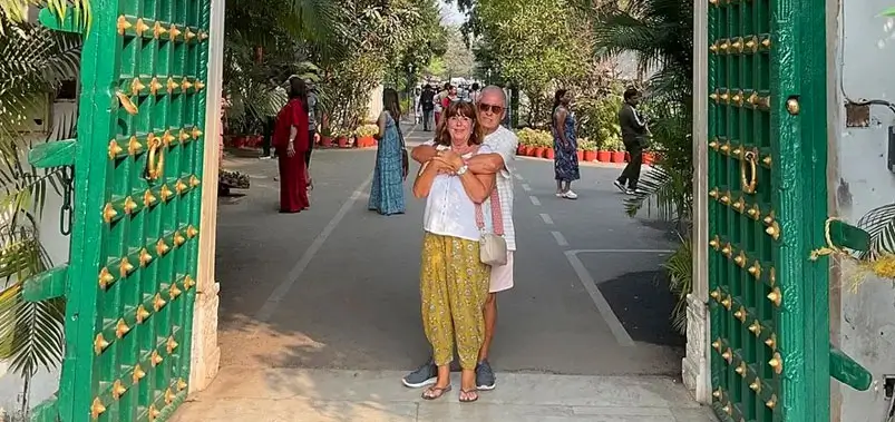 Senior Couple Exploring Indian Heritage Gateway