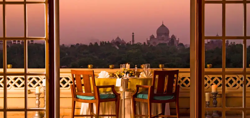 1. Stay at a Luxury Hotel with Taj Mahal Views
